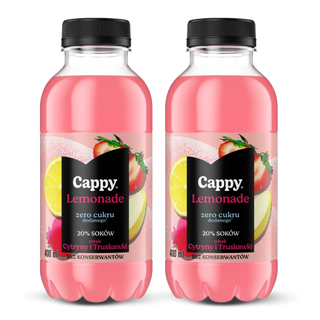 2 x CAPPY LEMONADE CYTRYNA TRUSKAWKA 0,4L PET ZW.