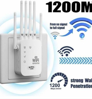Répéteur Wi-Fi 1200Mbps Double Bande 2.4GHz/5GHz – Amplificateur de Signal Longue Portée 6 Antennes