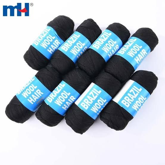 M+ Black Brazilian Wool Skeins, 8 Count