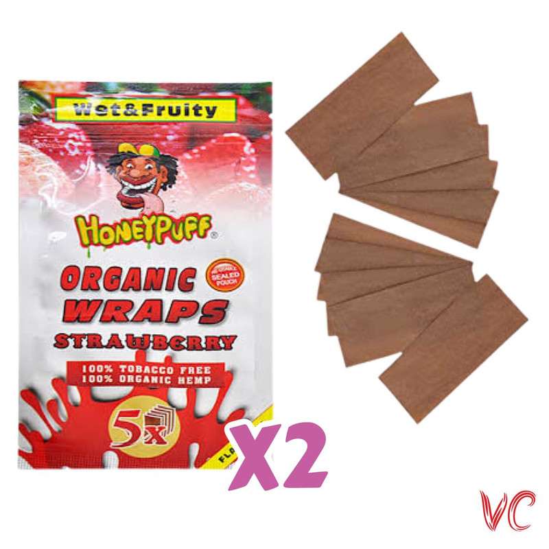 Honeypuff Strawberry Organic Wraps, 5 Count