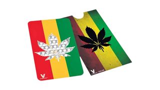 Card Grinder V-Syndicate, Rasta Leaf, 8.5x5.5cm