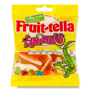 Fruit-tella Marmellata gommosa gialla agli animali, 90 g