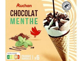 Gelado Auchan Cone Menta Chocolate 6X120Ml