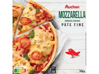 Pizza Auchan Massa Fina Mozzarella 335G