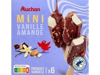 Gelado Palito Auchan Mini Baunilha Amêndoa 6X50Ml