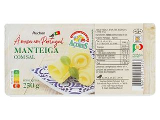 Manteiga Pasteurizada Auchan:C/Sal Açores 250G
