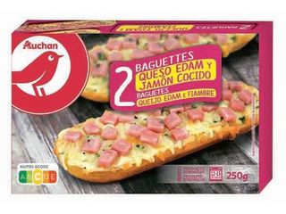 Baguetes Auchan Queijo Fiambre 250G (2X125G)