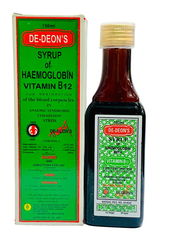 De-Deon's Syrup Of Haemoglobin, 150Ml