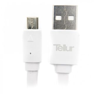 Cablu plat Tellur Basic Micro USB 100cm, alb