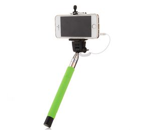 Mini Selfie Stick POPIK, wired, Green