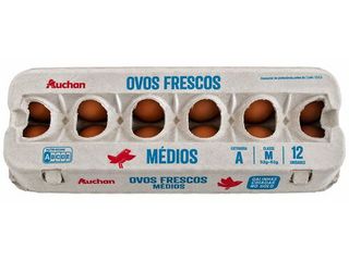 Ovos Galinhas Solo Auchan Classe M 1 Dúzia