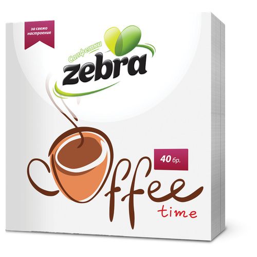 Салфетки Zebra Кафе 28Х28  Еднопласт.