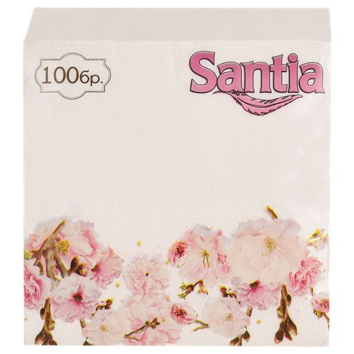 Салфетки Santia Бели 1/4 33Х33 См  Еднопластови