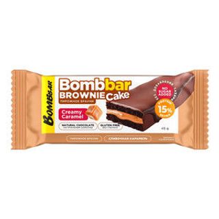 BOMBBAR BROWNIE CAKE პროტეინის ბრაუნის ნამცხვარი, გლუტენის გარეშე, კრემისებრი კარამელი 45გრ