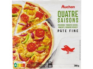 Pizza Auchan Massa Fina 4 Estações 366g