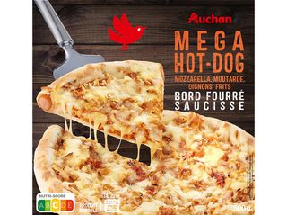 Pizza Mega Hot-Dog Auchan Rebordo Recheado Salsicha 500g