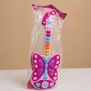 Chitară Muzicală Roz pentru Copii cu Fluturaș