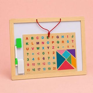 Tablă Educativă Magnetică 3 în 1 – Alfabet, Cifre și Forme