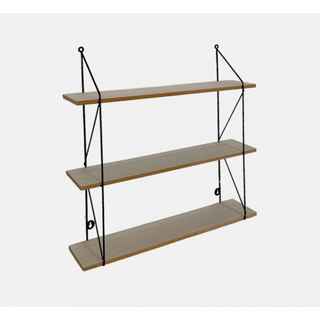 ETAGERE FLOTTANTES MODERNES BOIS 3 NIV FIL METALLIQUE D50*12*50CM-SF-19819-3