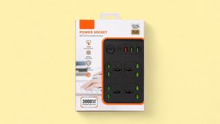 Smart Power socket. black 4X 3USB  1Type-C     დამაგრძელებელი
