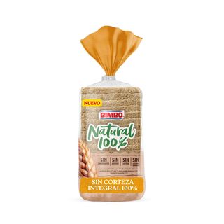 Pan de molde sin corteza 100% integral de trigo Bimbo sin lactosa 450 g
