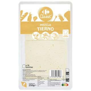 Queso de mezcla tierno en lonchas Carrefour Classic 250 g