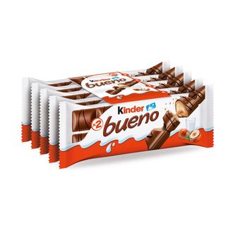 Kinder Bueno Barritas de Chocolate con Leche y Avellanas Pack 5 x 2 Barritas Envase 215 g