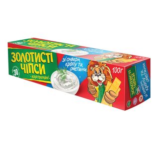 Чіпси картопляні «Золотисті» зі Смаком Кропу та Сметани ф. 100г