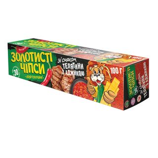 Чіпси картопляні «Золотисті» ф. Телятина з аджикою 100г