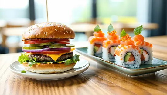 Sashimi sushi & burger