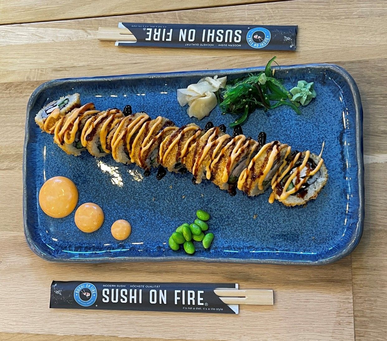 Sushi on fire