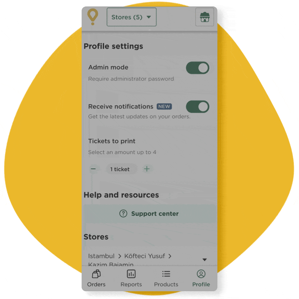 Gif of orders arriving on the Orders app