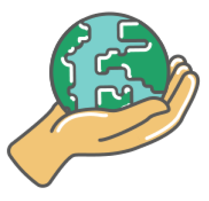 Earth in hand icon