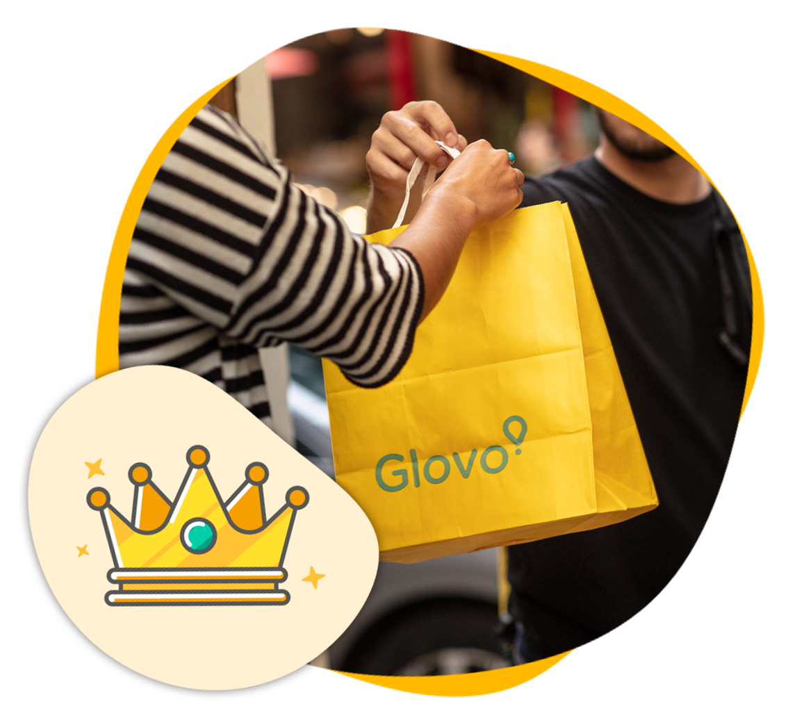 Crown icon on Glovo bag
