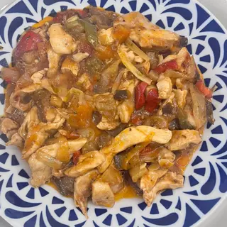 Wok de pollo y verduritas