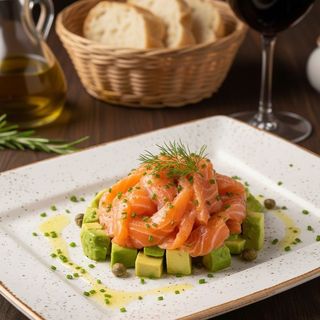 Ensalada De Salmón Marinado Con Aguacate