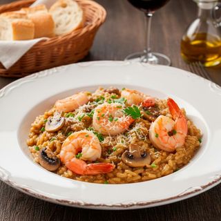 Risotto Con Setas Y Gambas
