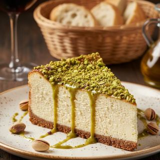 Tarta De Queso Casera Con Pistacho