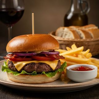 Hamburguesa De Vaca Angus Completa