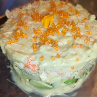 Tartar de gamba y surimi