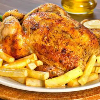 Medio Pollo Asado Con Patatas