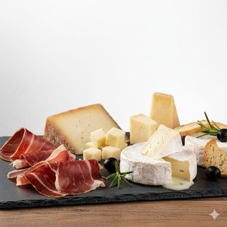 Plato de jamón serrano con mix de quesos