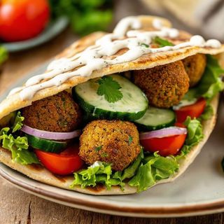 Bocadillo vegetal falafel