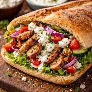 Bocadillo con queso feta