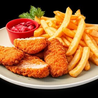 5 Nuggets Con Patatas Y Bebida