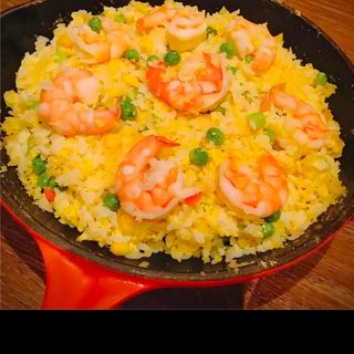 Arroz frito con gamba