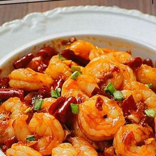 Gamba con salsa picante