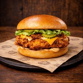 Crispy chicken burger