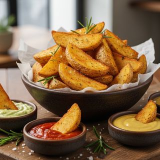 Papas Rústicas Con 3 Salsas