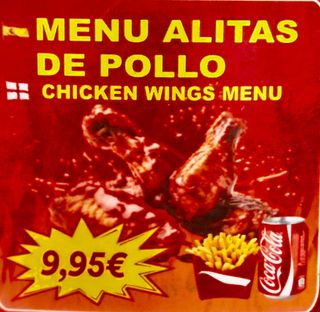Menú Alitas De Pollo